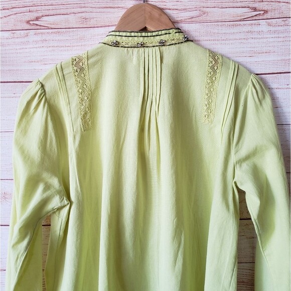 Pilcro Nayeli Beaded Embellished Western Style Shirt Blouse Cotton Size Small - Picture 9 of 13